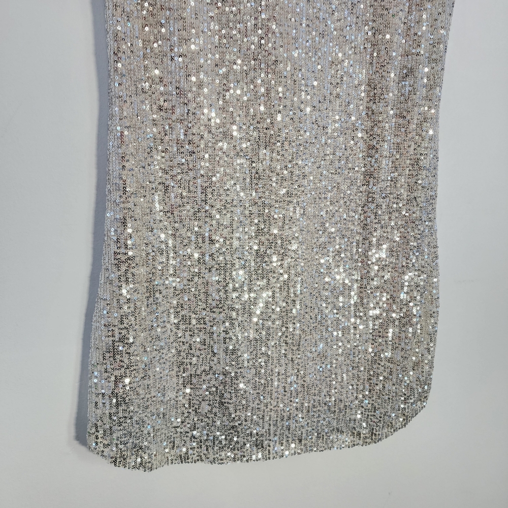 7 For All Mankind Small Silver Sequin Dress - Picture 3 of 9